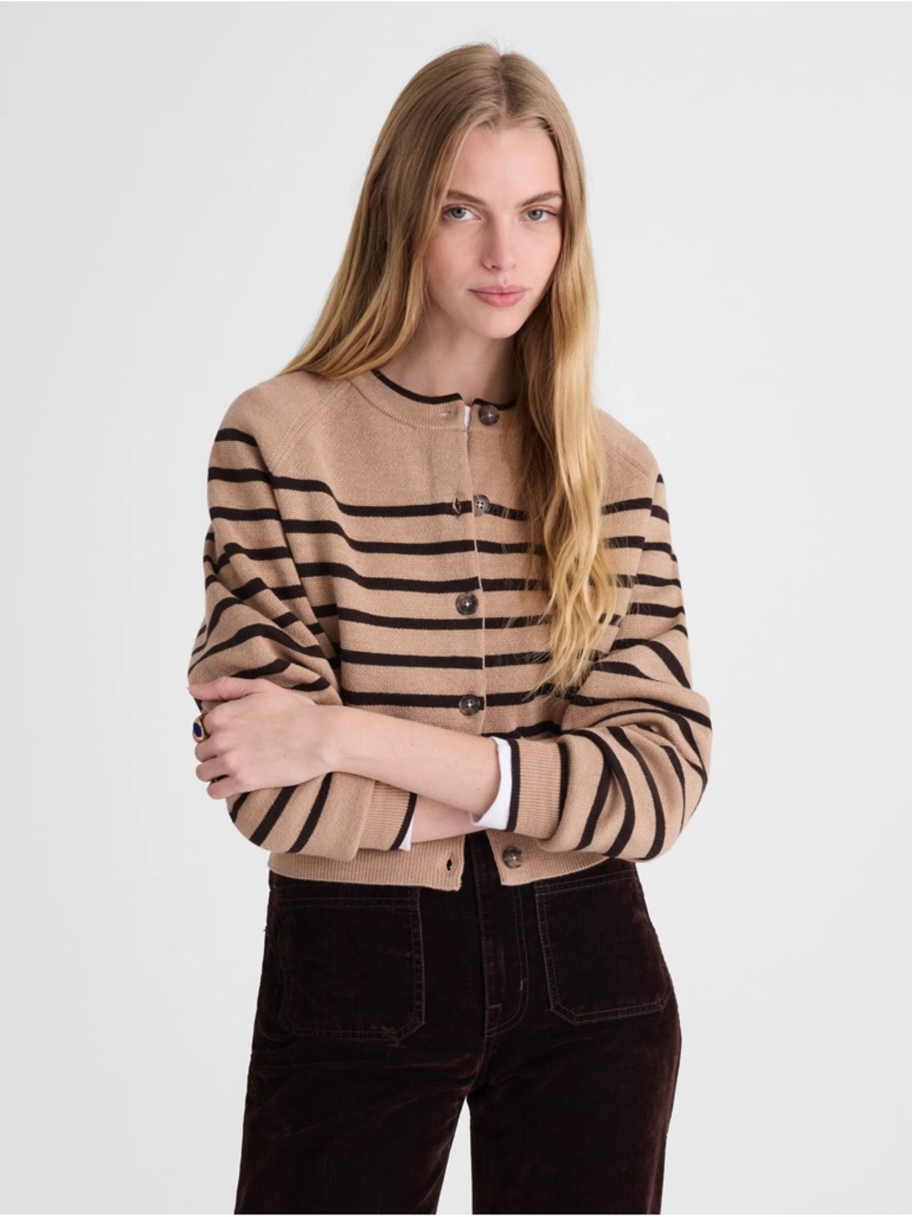 Madewell Raglan-Sleeve Cropped Cardigan in Merino Wool Size Small